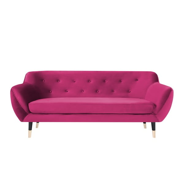 Rožinė sofa su juodomis kojomis Mazzini Sofas Amelie, 188 cm