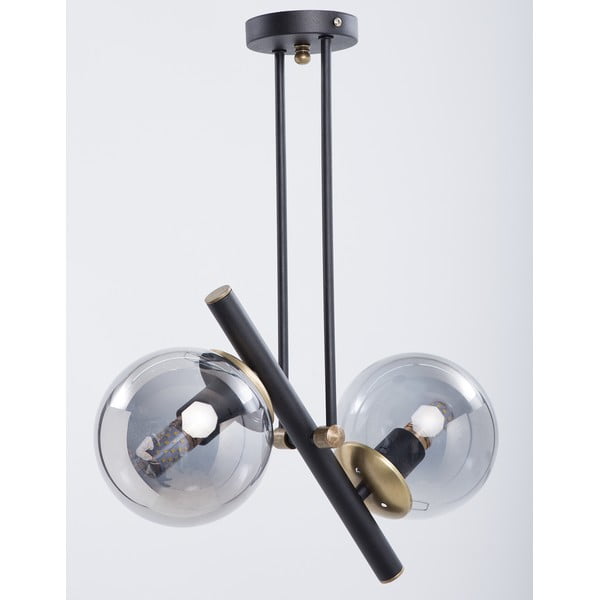 Lubinis šviestuvas juodos spalvos ø 15 cm su stiklo gaubtu Libra – Squid Lighting-image-2