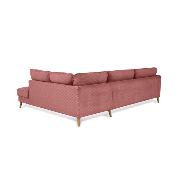 Iš kordinio velveto kampinė sofa rožinės spalvos (su dešiniuoju kampu) Paris – Scandic-image-3