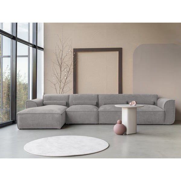 Kampinė sofa šviesiai pilkos spalvos (su kairiuoju kampu) Flex Felix – Miuform-image-1