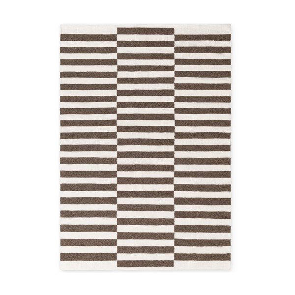 Apverčiamas/rankų darbo baltos spalvos/rudos spalvos iš vilnos kilimas 160x230 cm Vika – Hanse Home