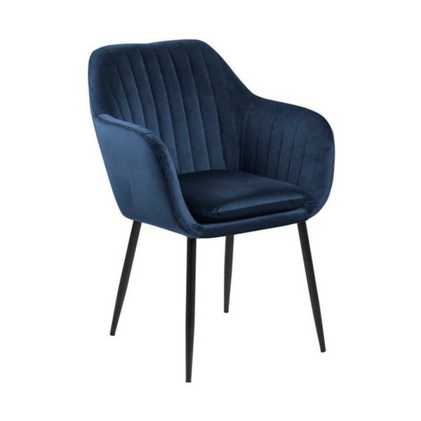 Tamsiai mėlyna valgomojo kėdė su metaliniu pagrindu Bonami Essentials Emilia