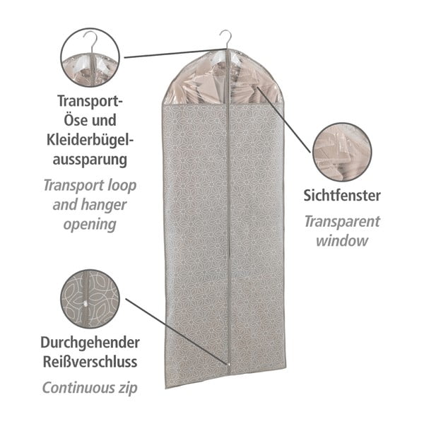 Smėlio spalvos kostiumo dėklas Wenko Balance, 150 x 60 cm-image-4