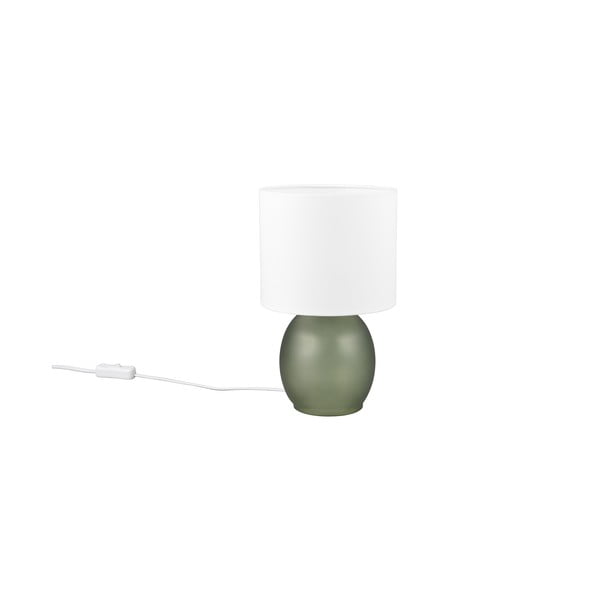 Stalinis šviestuvas baltos spalvos/žalios spalvos (aukštis 29 cm) su tekstiliniu gaubtu Vela – Trio-image-3