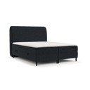 Spyruoklinė lova juodos spalvos su sandėliavimo vieta 140x200 cm Melba – Maison de Rêve