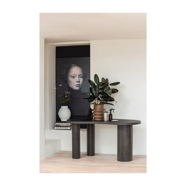 Tamsiai rudos spalvos konsolinis staliukas iš pušies 70x150 cm Maan – WOOOD-image-2