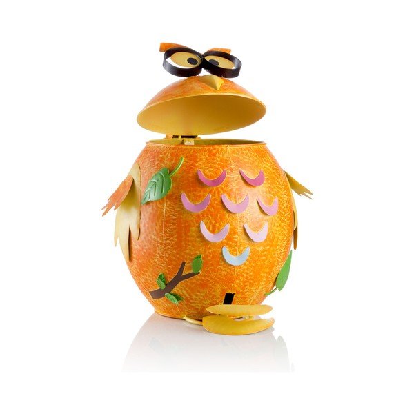 Brandani oranžinė geležinė pelėdos formos šiukšliadėžė, 10 l