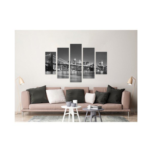 Kelių dalių paveikslas "Styler Canvas Bridge BW", 100 x 150 cm-image-2