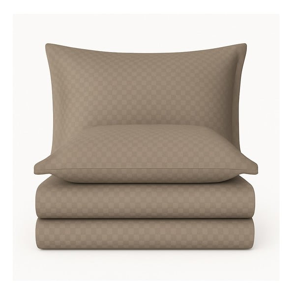 Rudos spalvos iš ranforce medvilnės viengulė patalynė 140x200 cm Checkered – Mila Home Luxury