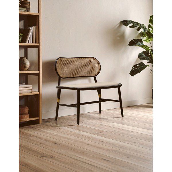 Natūralios spalvos paminkštinto audinio suolas Cebu – Premier Housewares-image-3