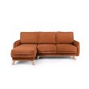 Sulankstoma (kintama) kampinė sofa oranžinės spalvos iš kordinio velveto Tori – Bonami Selection