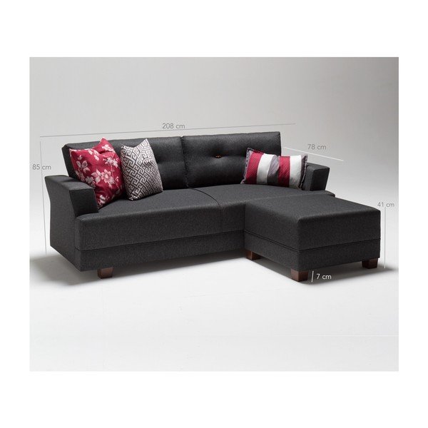 Pilka sofa kairysis kampas Balcab Home Ingrid-image-1