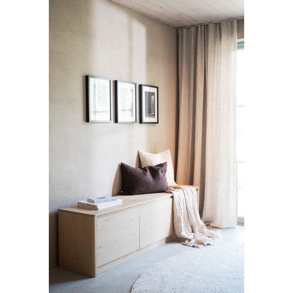 Šviesios natūralios spalvos šoninė spintelė iš ąžuolo 180x50x40 cm Melstone – Rowico-image-1