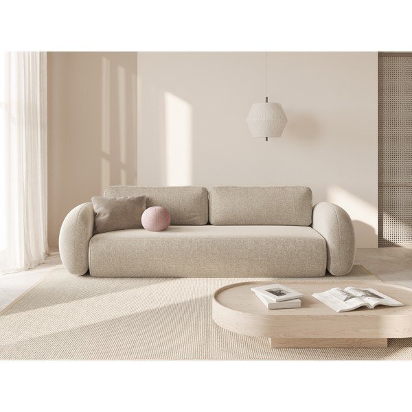 Smėlio spalvos iš šenilinio audinio sulankstoma/su sandėliavimo vieta sofa 262 cm Tonale – Cosmopolitan Design-image-1