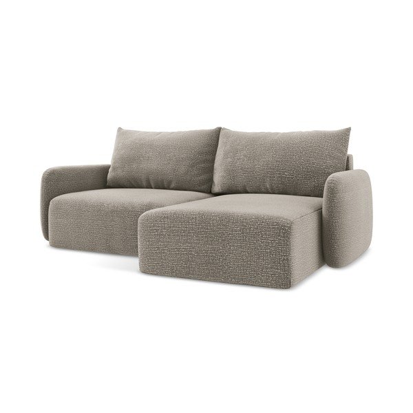 Smėlio spalvos sulankstoma/su sandėliavimo vieta kampinė sofa (su dešiniuoju kampu) Kalena – Makamii-image-1