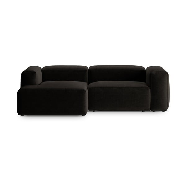 Juodos spalvos kampinė sofa (su kairiuoju kampu/su gultu) Bergamo – Cosmopolitan Design