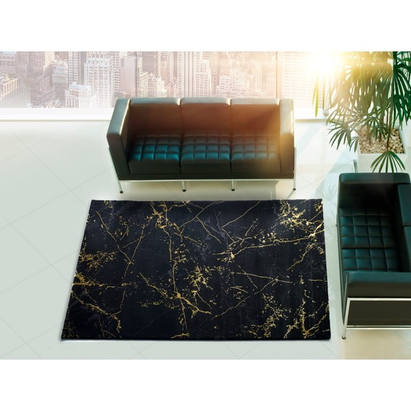 Juodas kilimas Universal Gold Marble, 60 x 120 cm-image-1