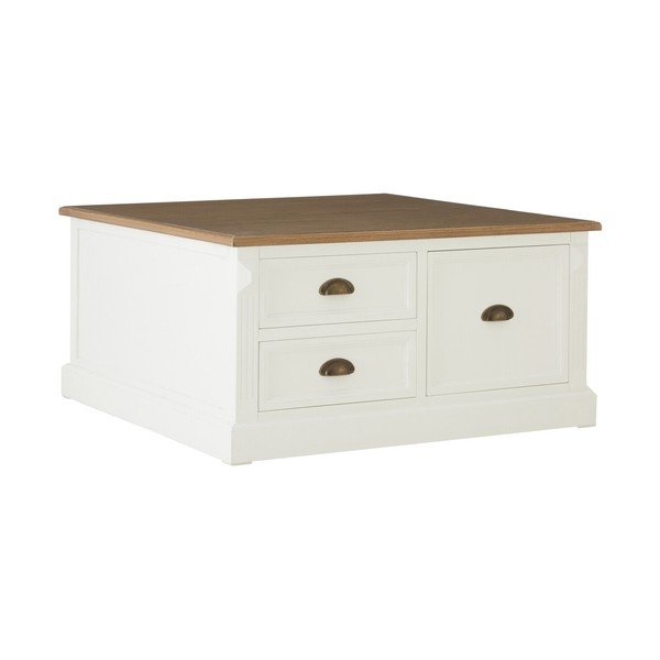 Baltos spalvos kavos staliukas iš eglės 90x90 cm Hardwick – Premier Housewares