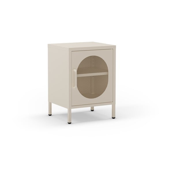 Iš metalo naktinis staliukas kreminės spalvos Diora – Marckeric-image-4