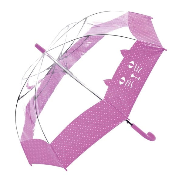 Vaikiškas permatomas skėtis su rožinėmis detalėmis "Birdcage Chat", ⌀ 74 cm