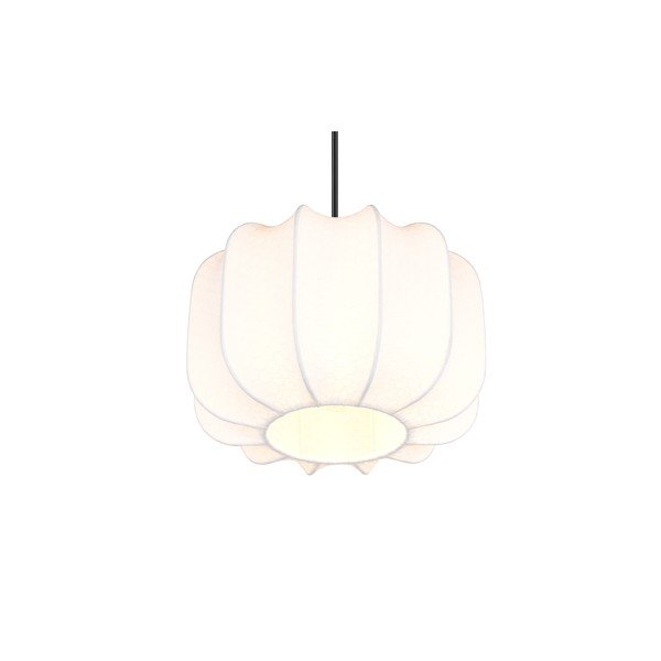 Baltos spalvos iš metalo kabantis šviestuvas ø 25 cm su tekstiliniu gaubtu Madleine – Reality-image-4