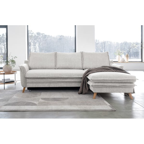 Sulankstoma kampinė sofa smėlio spalvos (su dešiniuoju kampu) Charming Charlie – Miuform-image-1