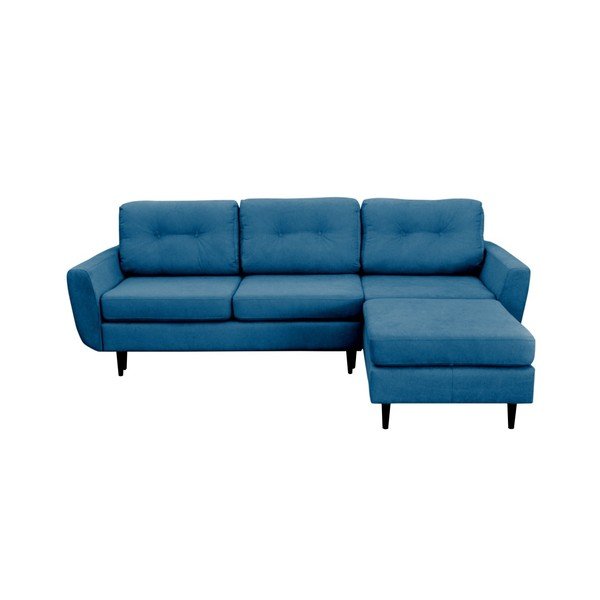 Turkio spalvos sofa-lova su juodomis kojomis Mazzini Sofas Hortensia, dešinysis kampas