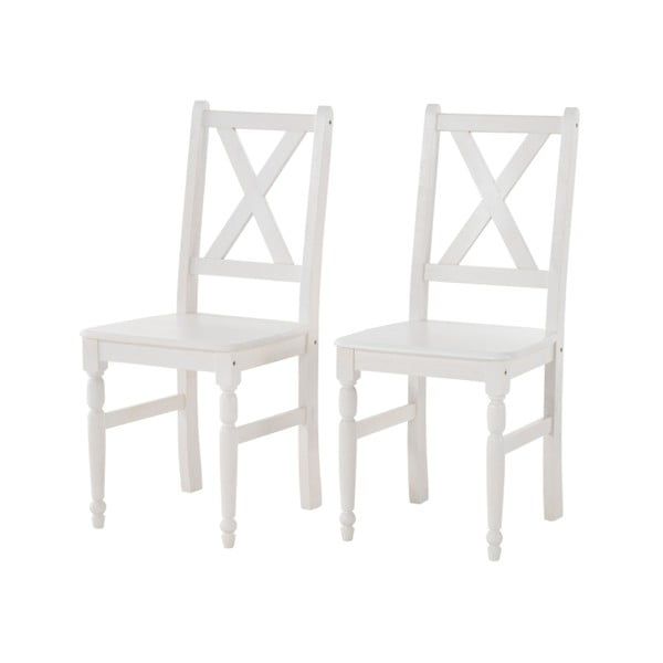 2 baltos spalvos pušies masyvo valgomojo kėdžių rinkinys "Støraa Normann
