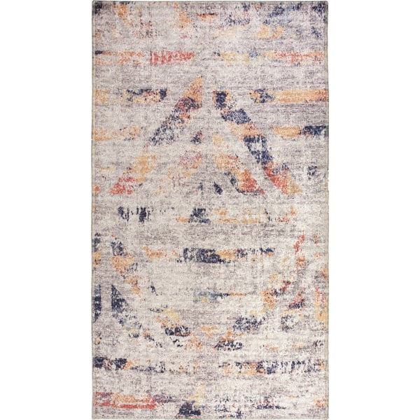Baltos ir smėlio spalvos plaunamas kilimas 150x80 cm - Vitaus