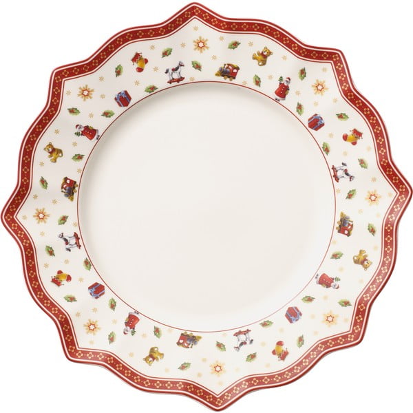 Balta ir raudona porcelianinė kalėdinė lėkštė Toy´s Delight Villeroy&Boch, ø 29 cm