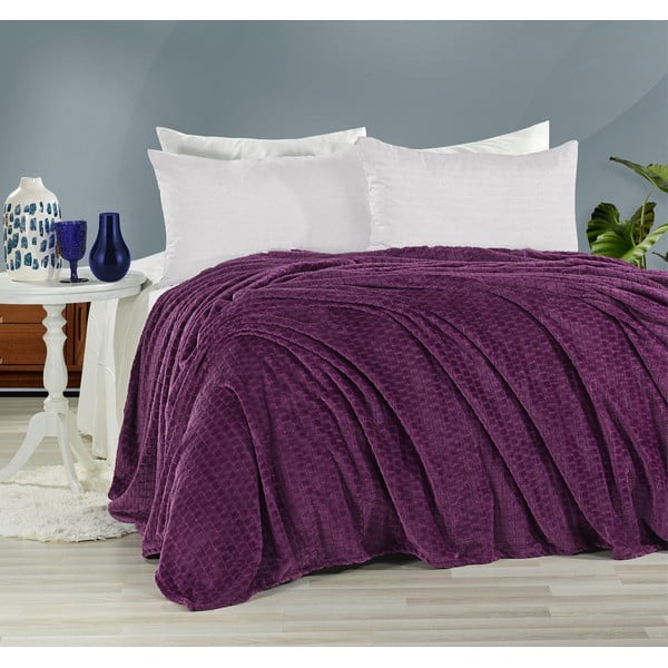 Violetinės spalvos užvalkalas dvigulei lovai 200x220 cm Melinda - Mijolnir