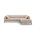 Šviesiai rudos spalvos kampinė sofa (su dešiniuoju kampu/su gultu) Bemy – Micadoni 