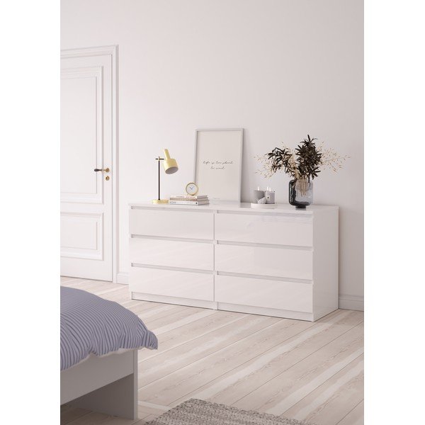 Baltos spalvos šoninė spintelė 154x76x50 cm Naia – Tvilum-image-1