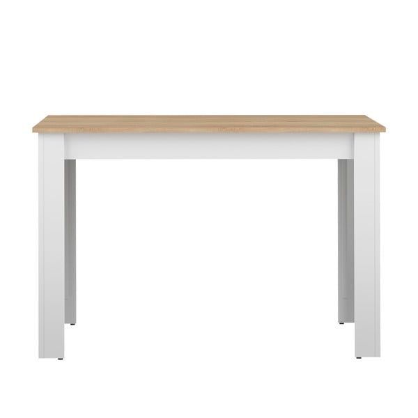 Baltas valgomojo stalas su ąžuoliniu stalviršiu 110x70 cm Nice - TemaHome 