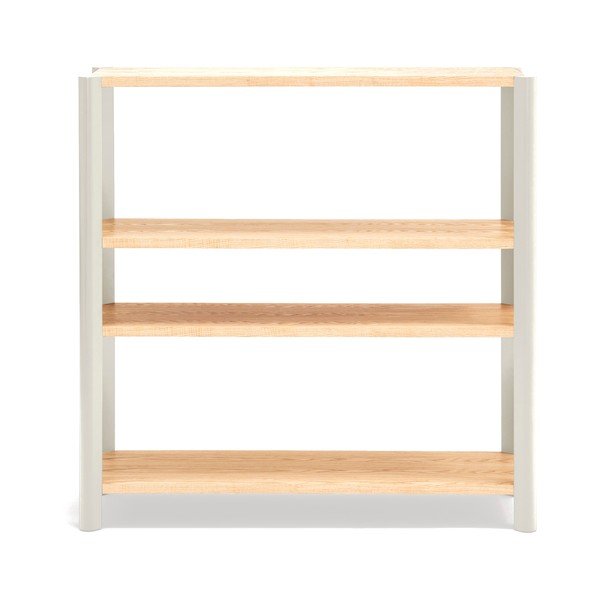 Kreminės spalvos/šviesios natūralios spalvos pastatoma lentyna iš ąžuolo 126x128x43 cm Bona – Teulat