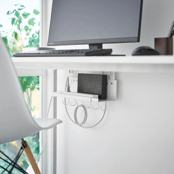 Baltos spalvos iš metalo biuro organizatorius laidams Smart – YAMAZAKI-image-2