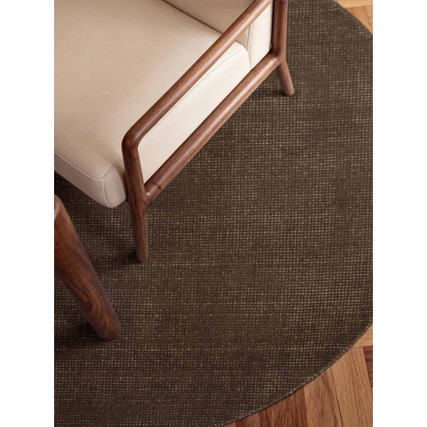 Rankų darbo rudos spalvos iš vilnos apvalios formos kilimas ø 160 cm Greenwich – Ted Baker-image-2