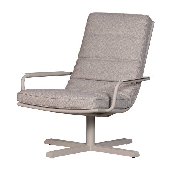 Pilkai smėlinės spalvos metalinis/paminkštinto audinio sodo krėslas Coosa – WOOOD