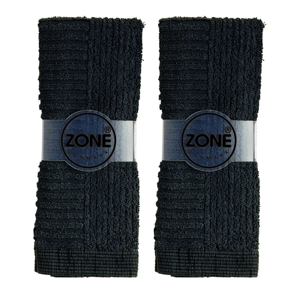 Mažų rankšluosčių pora, 2 vnt., 30x30 cm, juodos spalvos