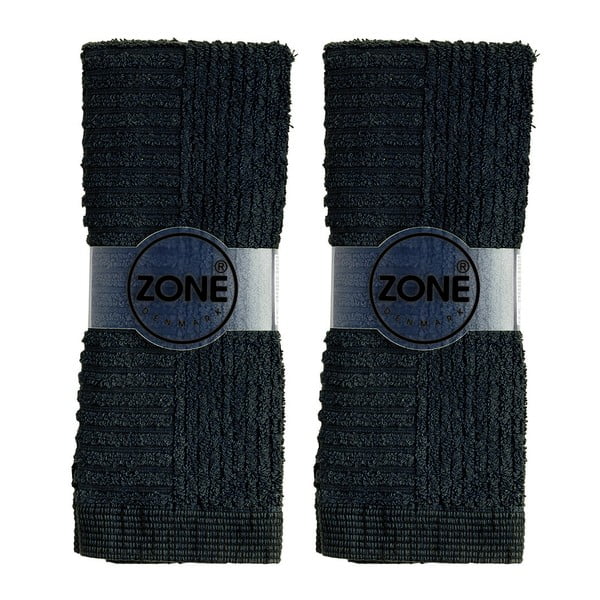 Mažų rankšluosčių pora, 2 vnt., 30x30 cm, juodos spalvos