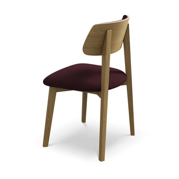 Bordo spalvos iš medienos masyvo valgomojo kėdė Niu – Makamii-image-3