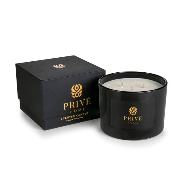 Aromatinė žvakė iš sojų vaško degimo laikas 35 h Black Wood – Privé Home-image-2