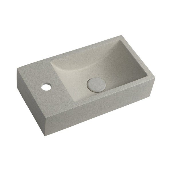 Iš betono maža kriauklė šviesiai pilkos spalvos 40x22 cm Crest – Sapho