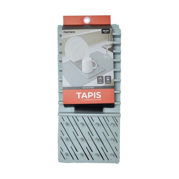 Šviesiai mėlynos spalvos iš plastiko indų džiovinimo padėkliukas 50x38 cm – Homéa-image-2