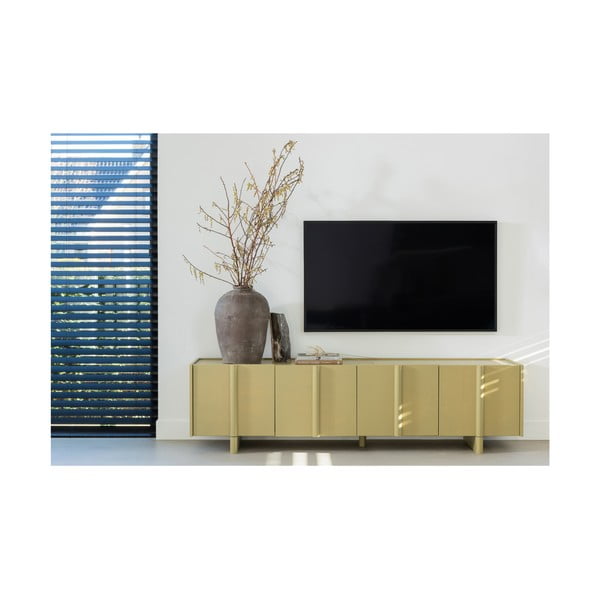 Iš pušies masyvo TV spintelė khaki spalvos 200x53x46 cm Basu – WOOOD-image-1