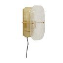 Žalvario spalvos sieninė lempa su kištuku Ruffle – Hübsch