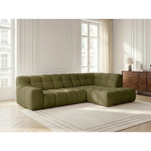 Žalios spalvos sulankstoma/ar elektrisko sēdekļa regulēšanu kampinė sofa (su dešiniuoju kampu/„L“ formos) Andre – Bobochic Paris-image-3