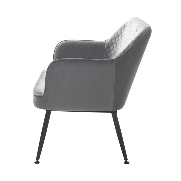 Iš velveto sofa šviesiai pilkos spalvos 129 cm Berrie – Unique Furniture-image-3