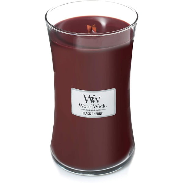 Kvapioji žvakė su vyšnių aromatu WoodWick Black Cherry, 110 valandų degimo trukmė