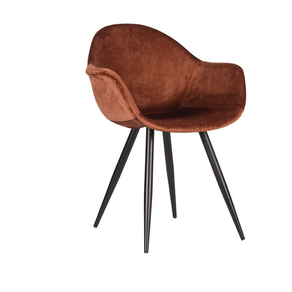 Valgomojo kėdės iš aksomo raudonos plytų spalvos 2 vnt. Forli – LABEL51